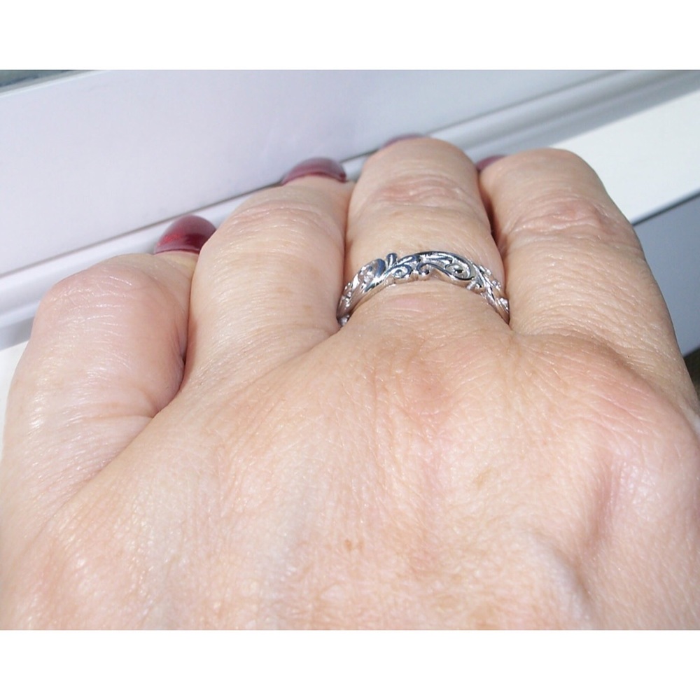 925 STERLING SILVER Open Work Swirls 5.3 (mm) Band Ring Sizes 2-13 - Picture 8 of 16